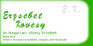 erzsebet kovesy business card