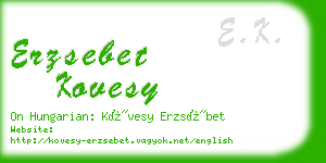 erzsebet kovesy business card